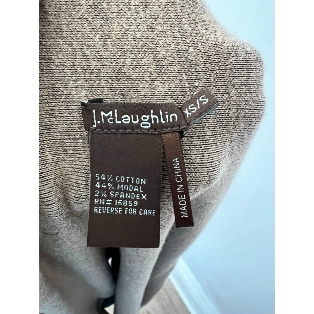 J McLaughlin Reversible Draped Cardigan Vest Navy Camel Soft Modal Blend Sz XS/S - Picture 4 of 4